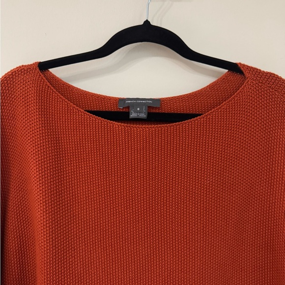 NWOT burnt orange French connection oversized/boyfriend sweater size S - Picture 4 of 8